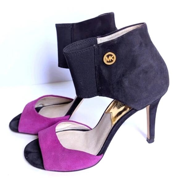 Michael Kors Sivian Bootie Suede Pomegranate Stiletto 4.5” Heels Size 8 M - Picture 4 of 11